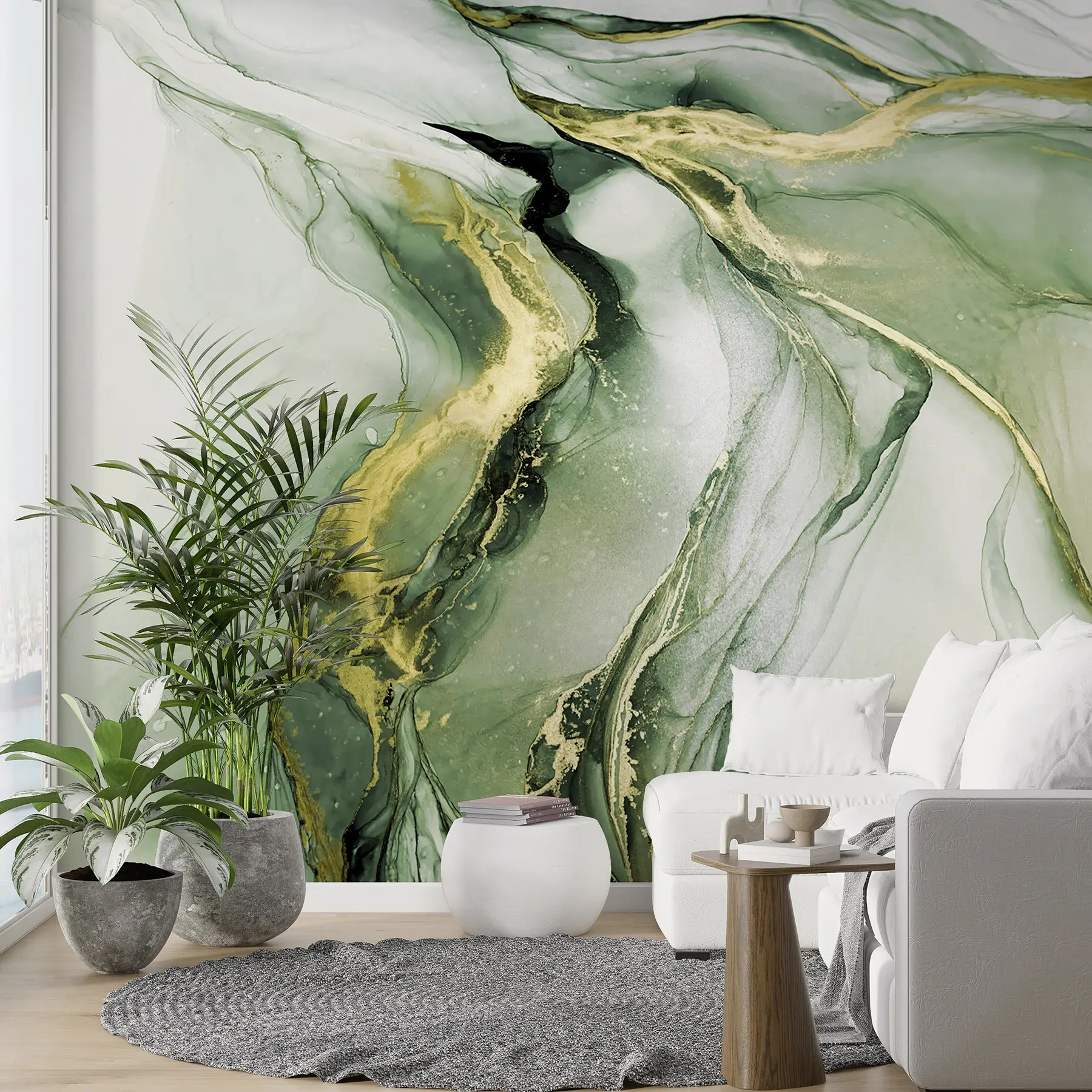 murales de pared Mármol verde u18250v2