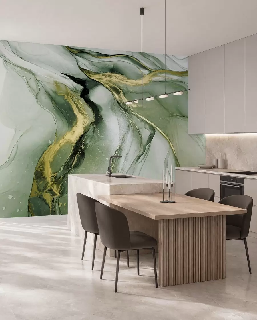 murales de pared Mármol verde u18250v2