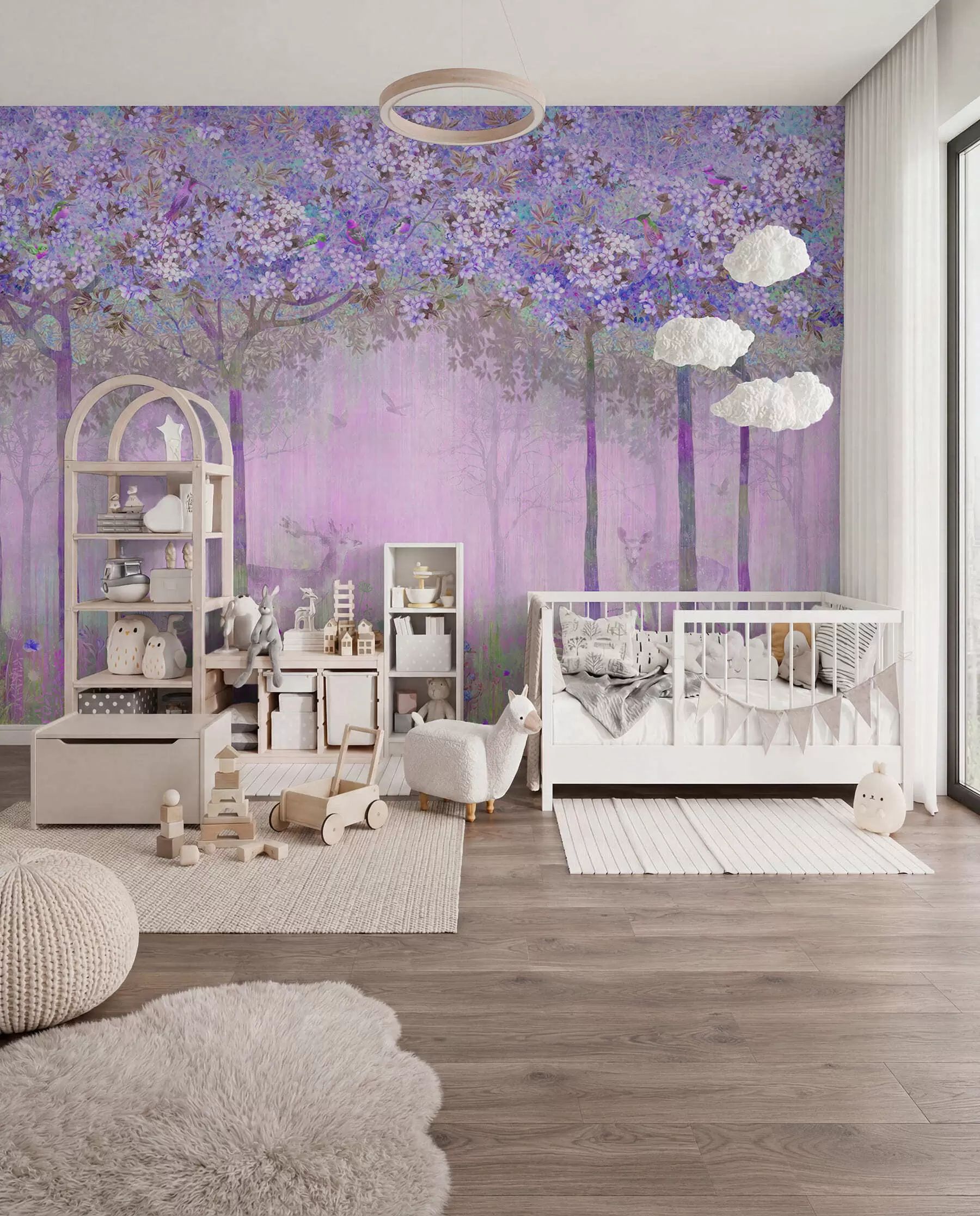 murales de pared Bosque en flor — Lila u62100v2