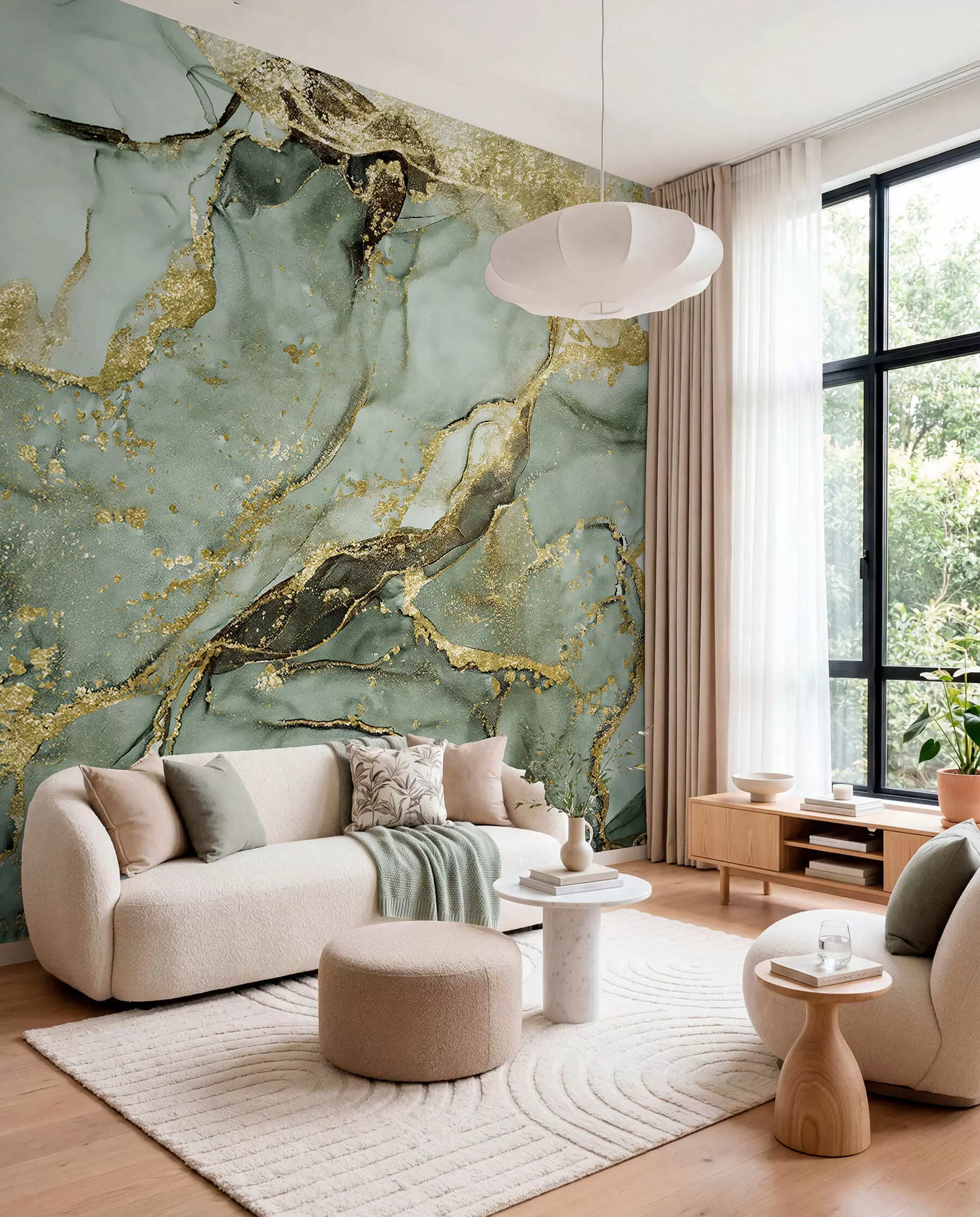 murales de pared Mármol verde y ámbar u93578v2
