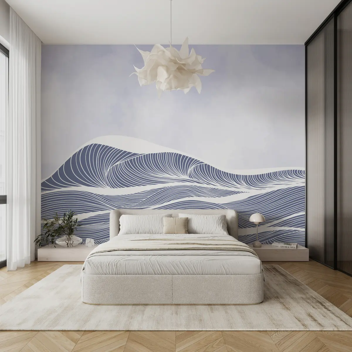 murales de pared Ilustración de una ola oceánica u99079