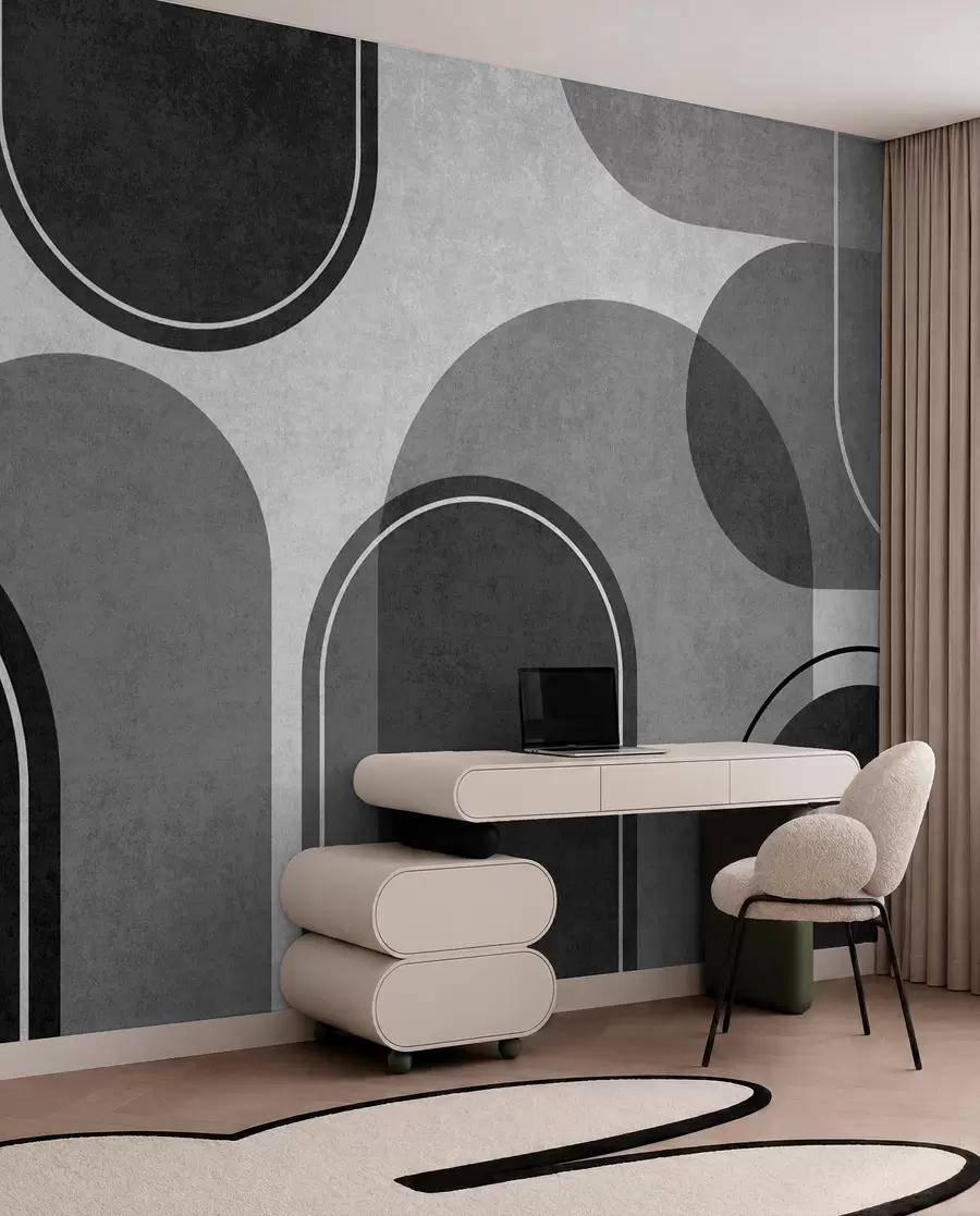 murales de pared Arcos geométricos en gris u99095v2