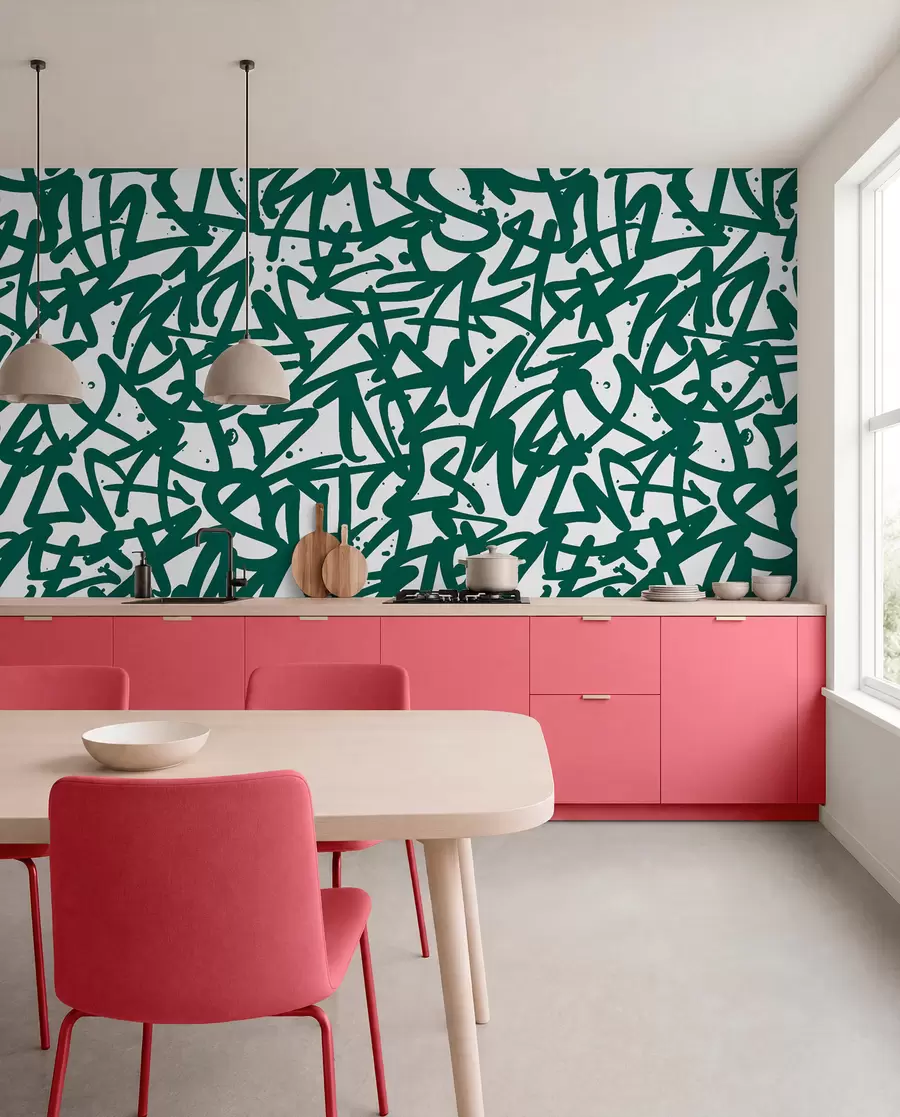 murales de pared Graffiti Emociones: Verde u99087