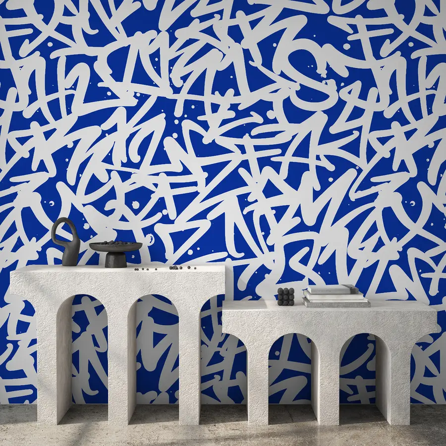 murales de pared Graffiti Emociones: Azul u99087v2