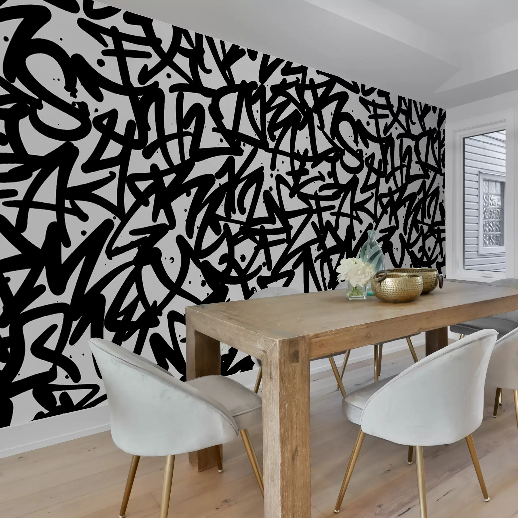 murales de pared Graffiti Emotions: Negro u99087v3