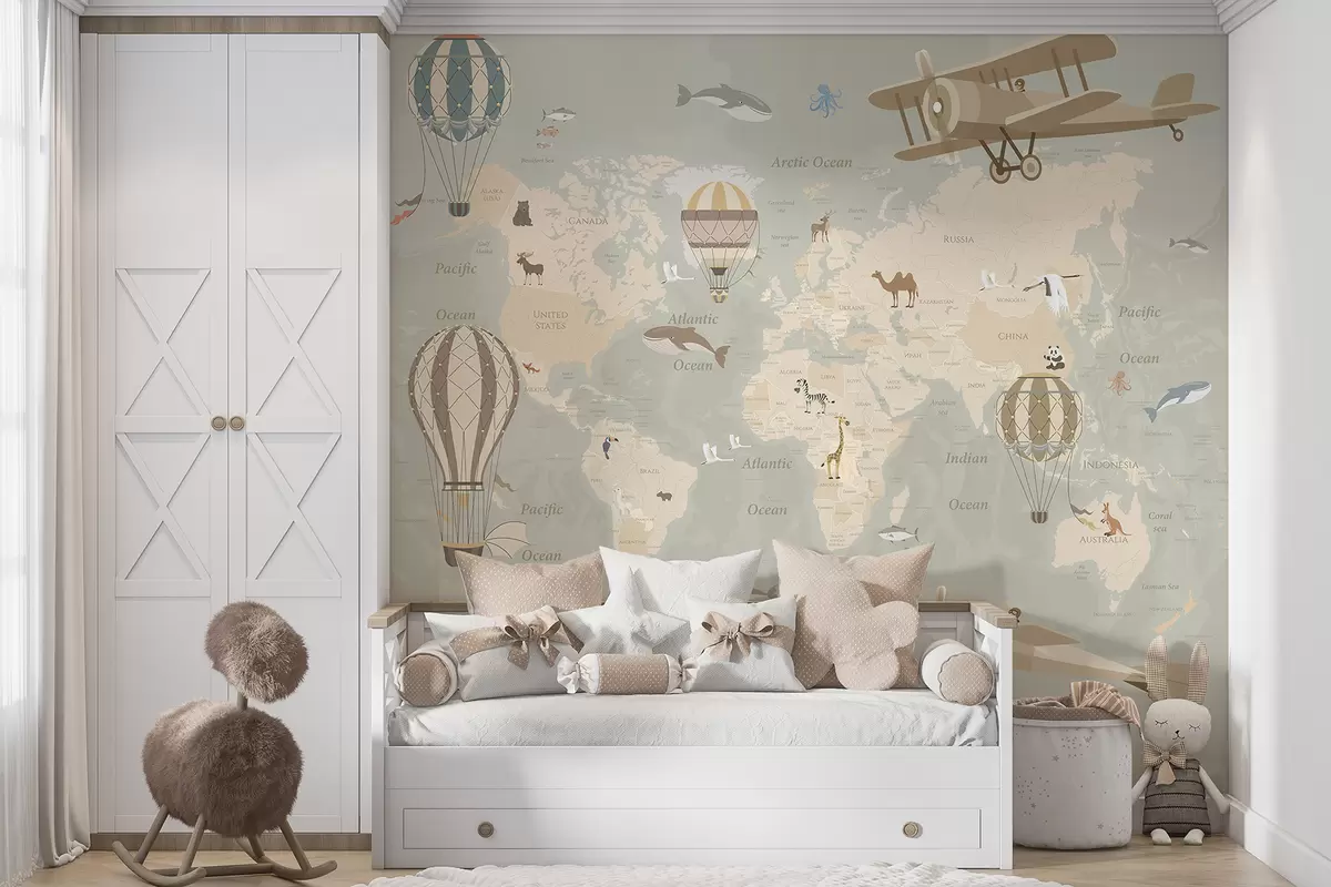 murales de pared Mapa con imágenes u36066d1