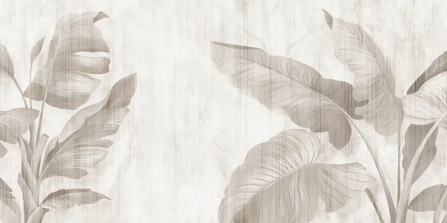 murales de pared Hojas tropicales en estilo grunge u00299d2
