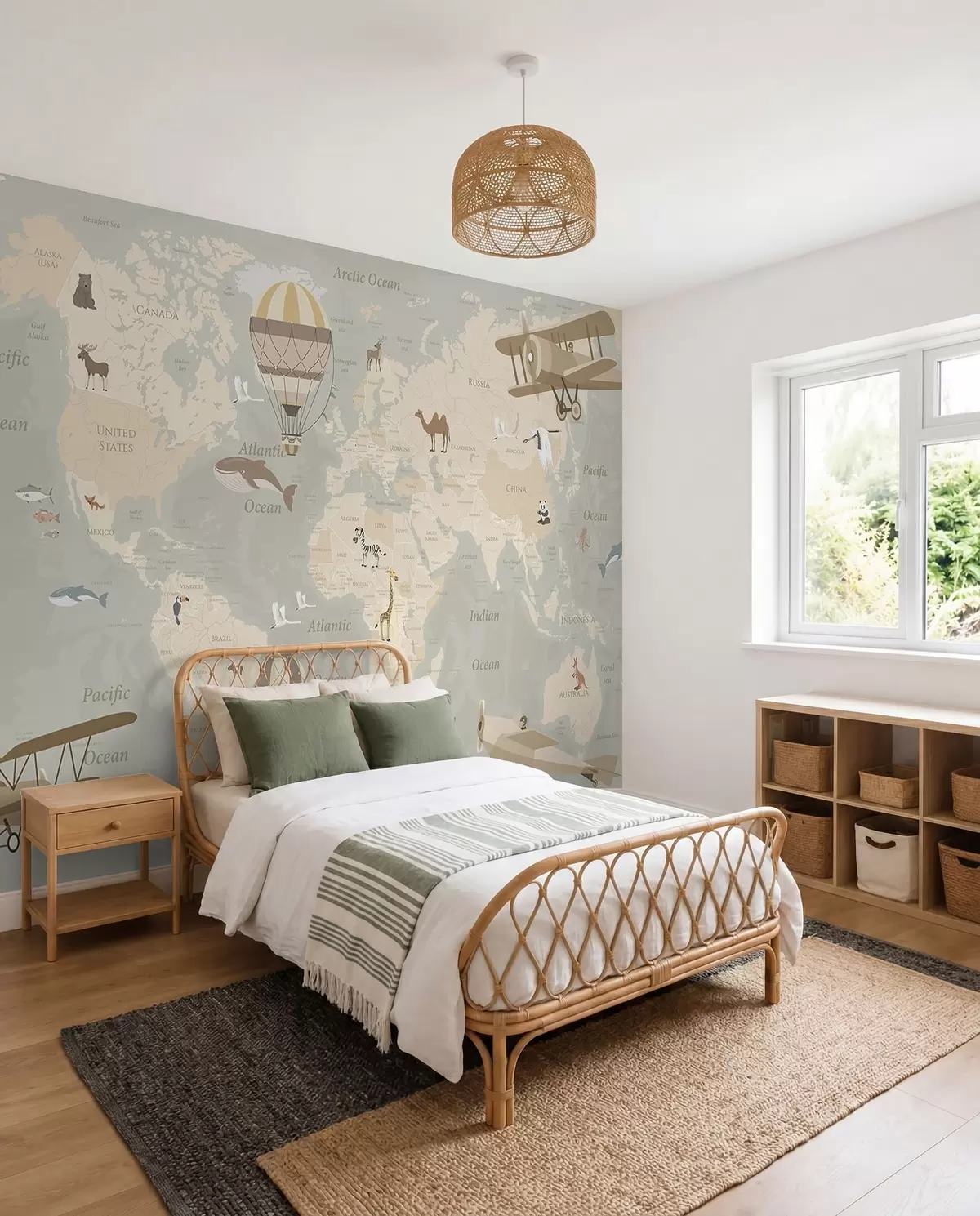 murales de pared Mapamundi con globos II u36066d2