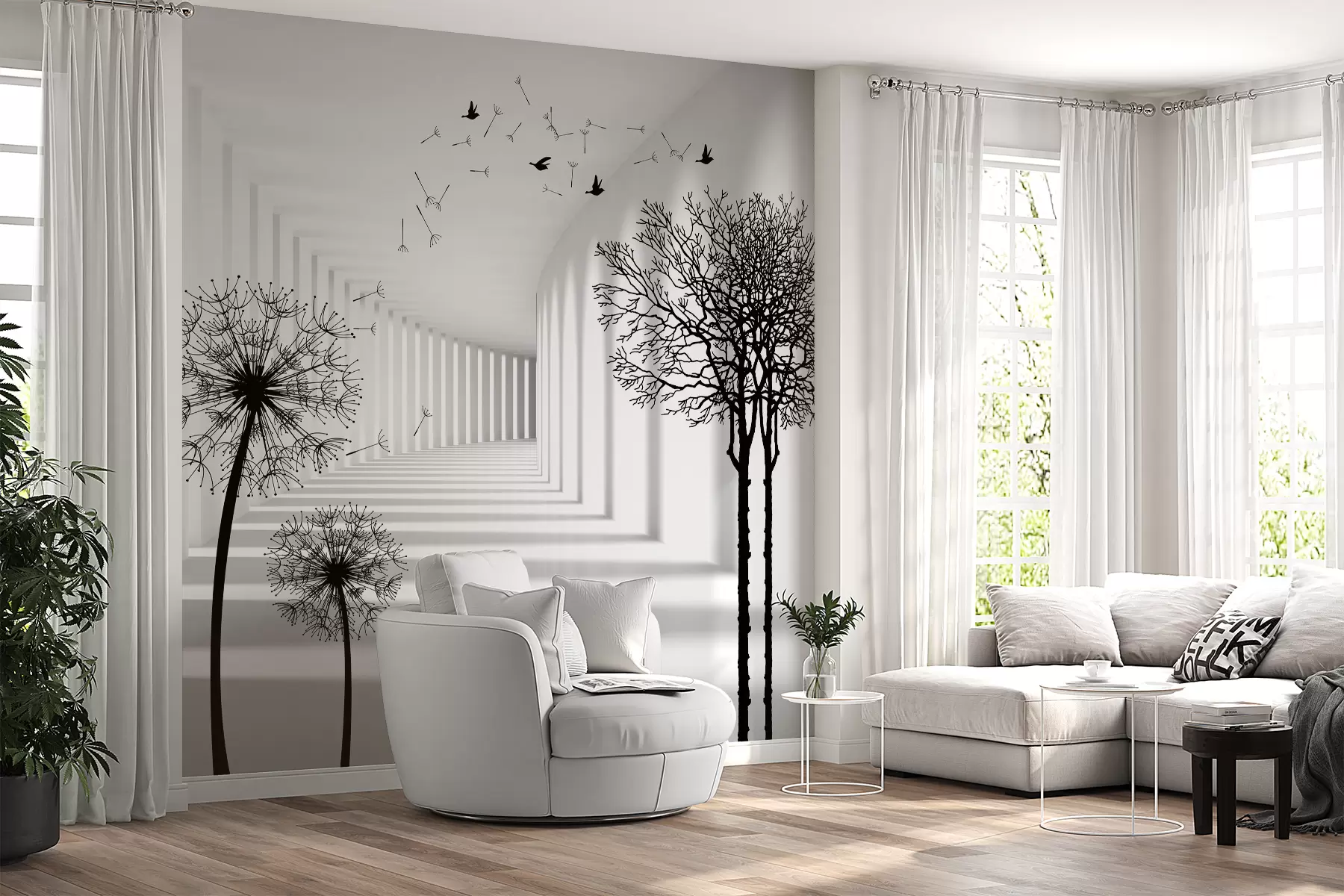 murales de pared Profundidad y luz u37803d1