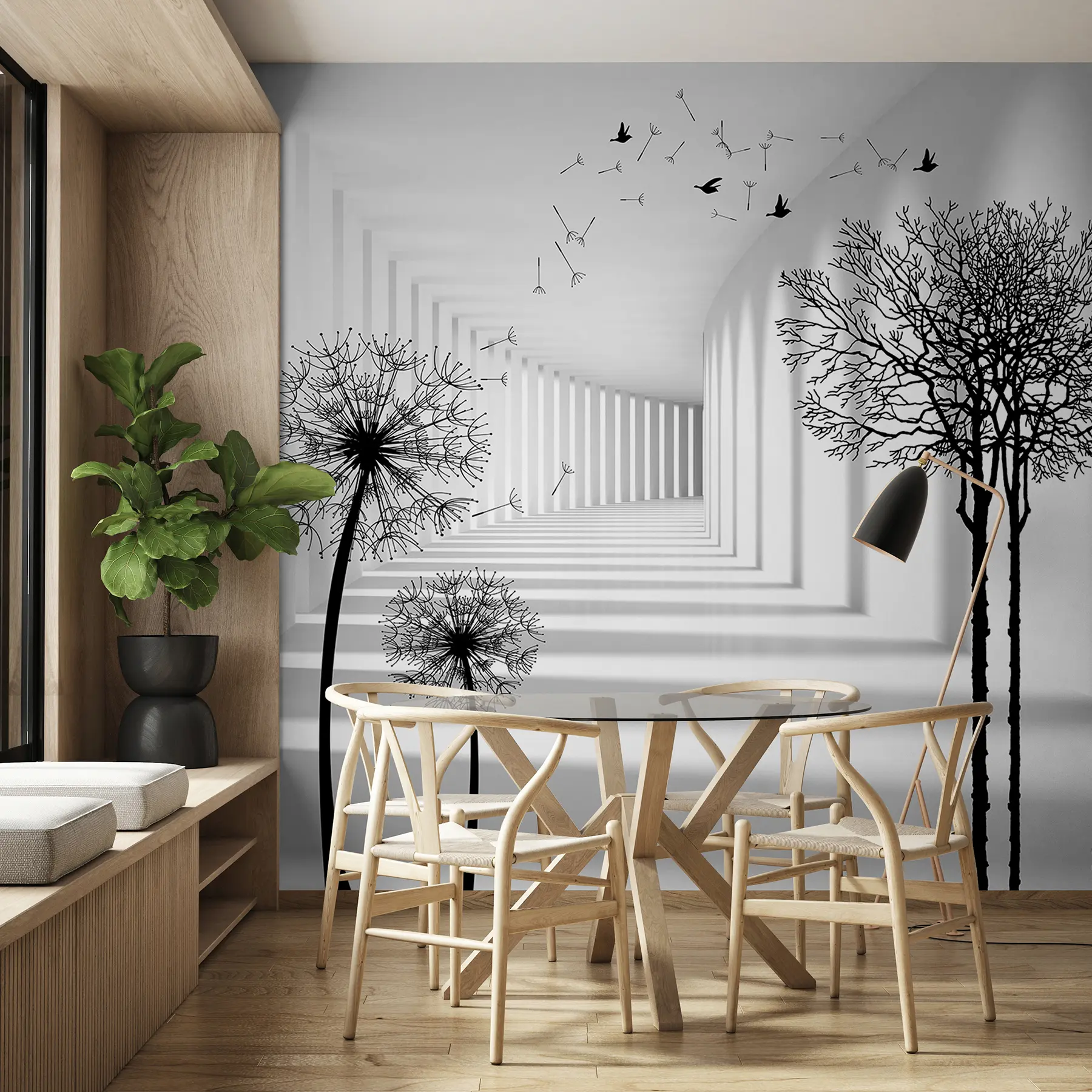 murales de pared Profundidad y luz u37803d1