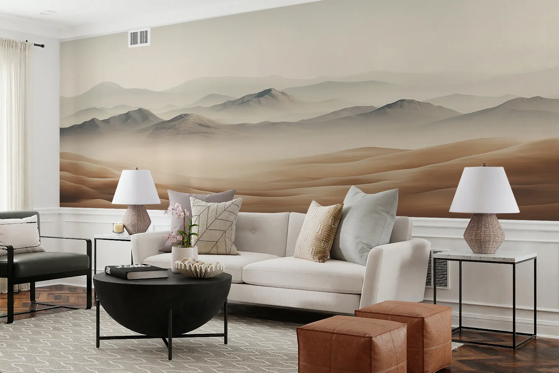 murales de pared Paisaje de montaña, desierto, colores beige, realismo u99456