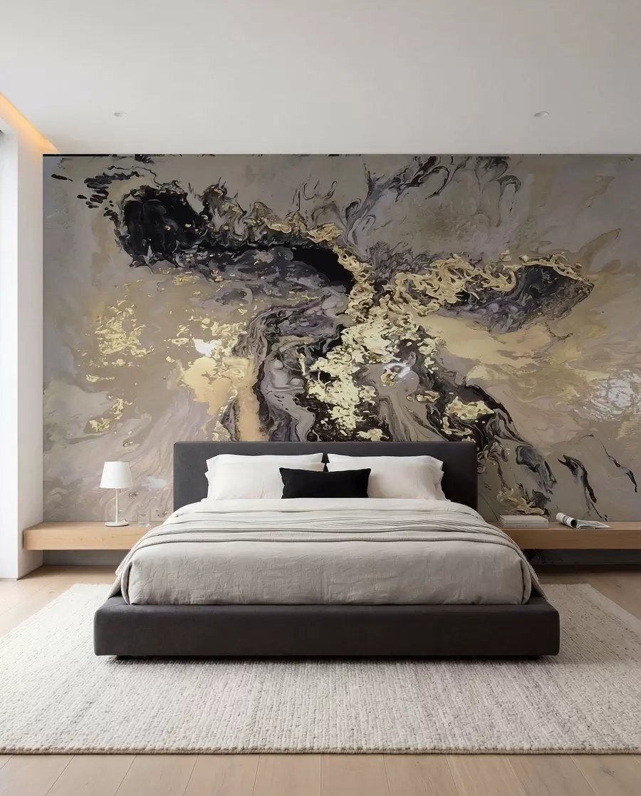 murales de pared Tinta y vetas doradas III u16941d3