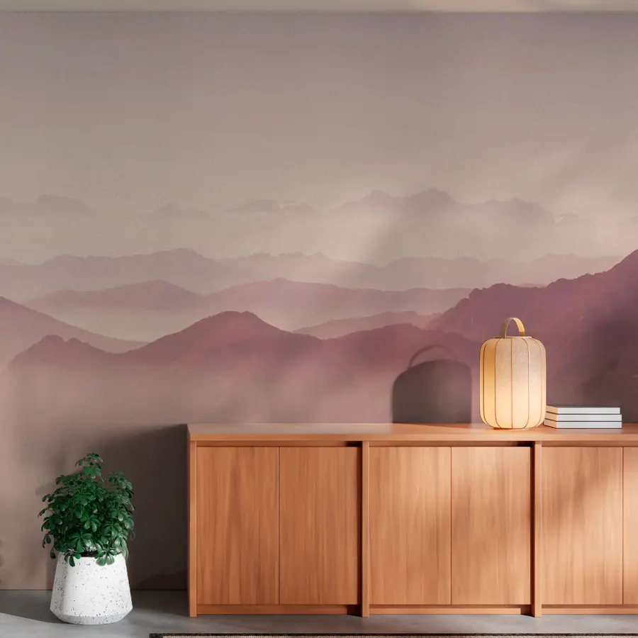 murales de pared El paisaje de dunas y montañas rosas u99719v4