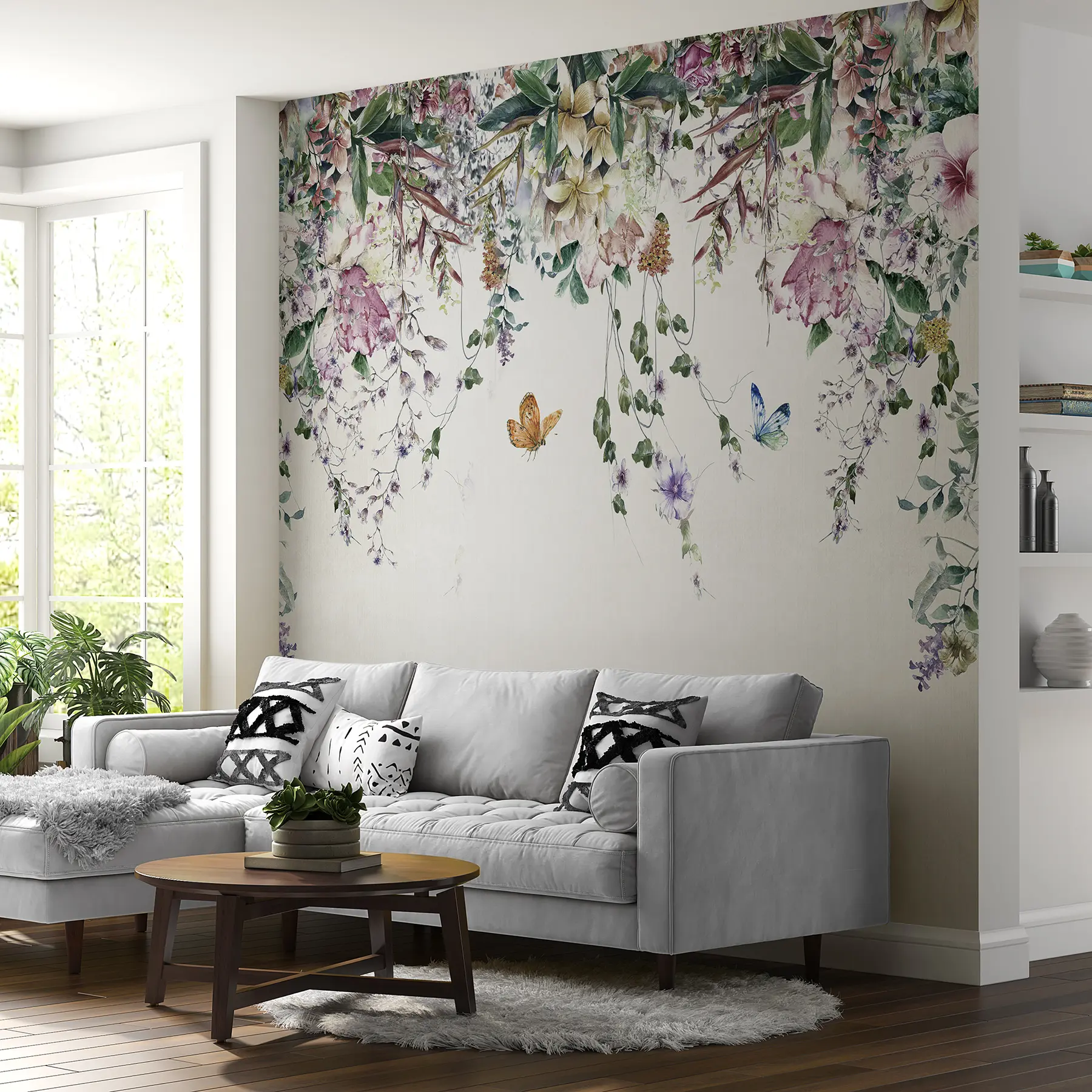 murales de pared Guirnalda de flores u30601d1