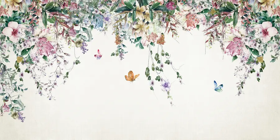 murales de pared Guirnalda de mariposas II u30601d2